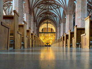 the golden amber altar of the brigitten church in gdansk