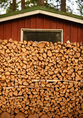 Holz vor der Hütte