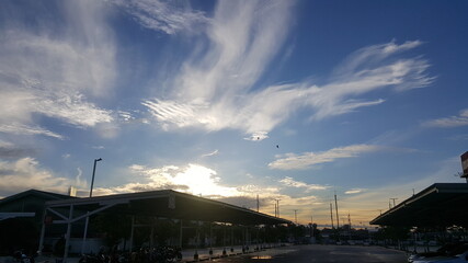 power station in the evening