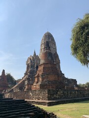 Fototapeta na wymiar Temple à Ayutthaya, Thaïlande