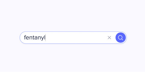 Searching for information about fentanyl in the Internet browser. Typing in a search line on the...