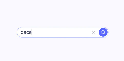 Searching for information about daca in the Internet browser. Typing in a search line on the computer. Searching Browsing Internet. Data Information Networking Concept with search bar