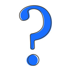 Question mark icon. Flat icon question mark cartoon style on white isolated background.