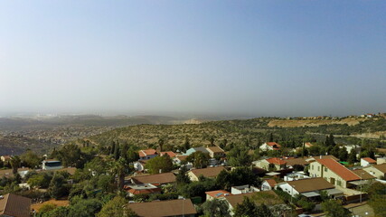 View from height of village Katzir and mountains around, Israel