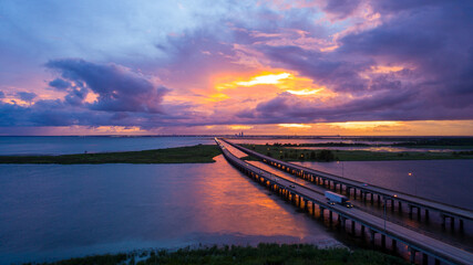 Sunset view on mobile bay 