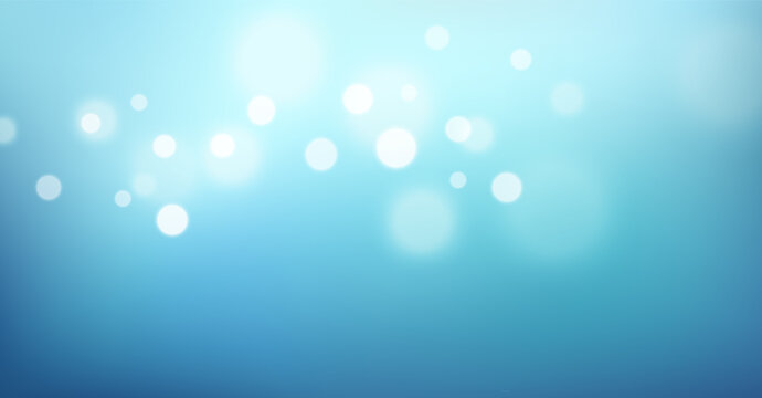 Beautiful Blue gradient background and bokeh effect. Blurred water backdrop. Vector illustration for your graphic design, banner, website, brochure, card