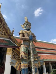 Fototapeta na wymiar Guerrier gardien du palais royal à Bangkok, Thaïlande
