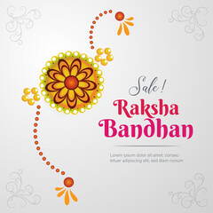 Raksha Bandhan sale banner, rakhi poster, vector illustration