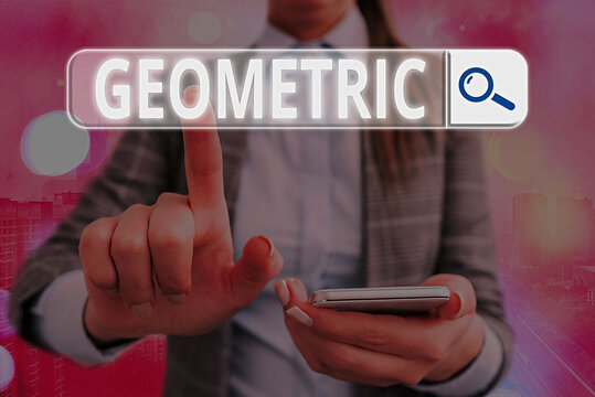 Conceptual hand writing showing Geometric. Concept meaning using straight or curved lines in designs and many more. Web search digital futuristic technology network connection