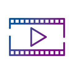 tape film with play button video content gradient style icon