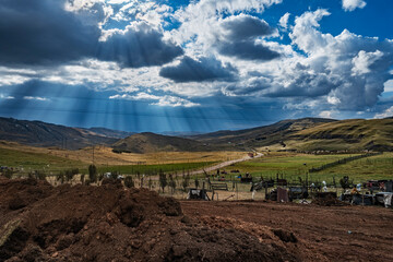 mountain landscape with clouds