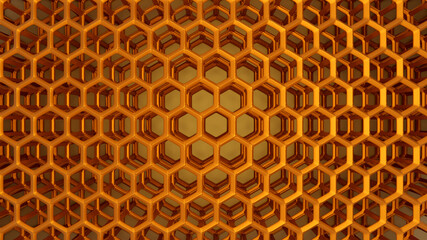 A grid of hexagons.