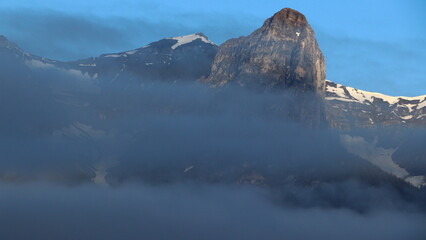 snow-topped mountain range