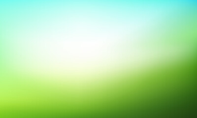 Abstract natural gradient background. Green blurred backdrop with sunlight. Ecology concept for your graphic design, banner or poster. Vector illustration