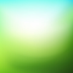 Abstract natural gradient background. Green blurred backdrop with sunlight. Ecology concept for your graphic design, banner or poster. Vector illustration