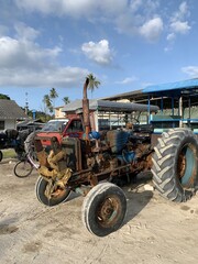 Obraz premium Tracteur d'une ferme à Ko Phi Phi, Thaïlande