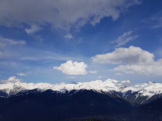 mountains and clouds, beautiful, Sochi, Russia