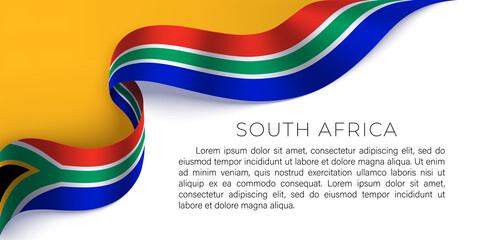 South Africa horizontal banner with national flag.