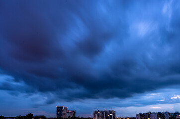 storm clouds over city