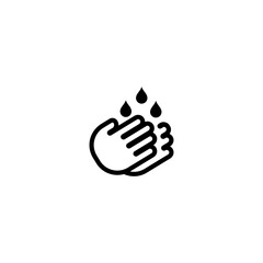 Hand washing line icon. Cleaning with water drop. Hygiene symbol. Moisturizing oil. Skin care sign. Vector on isolated white background. EPS 10
