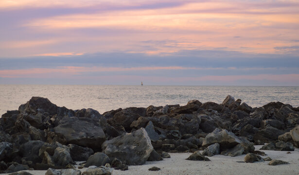sunset over the sea
