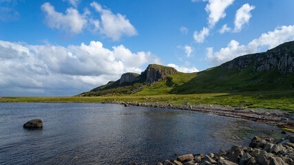 beautiful coast line of the Isle of Skye on a sunny day