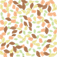 Leaves. Seamless pattern scattered autumn leaves. Unusual abstract texture. EPS 10 vector.