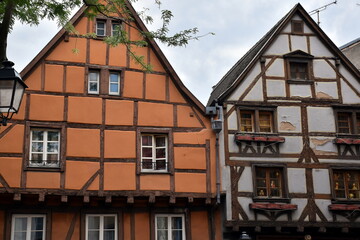 Bunte Fachwerkfassade in Colmars Altstadt