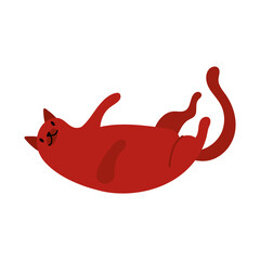 cute little cat pet hand draw style icon