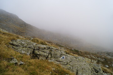 mountain landscape in the fog