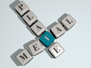 METAL PLATE combined by dice letters and color crossing for the related meanings of the concept. background and illustration