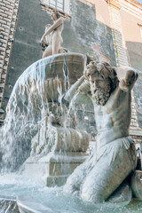 Fountain of the Amenano River in Catania, Sicily, Italy