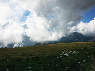 clouds over the mountains
