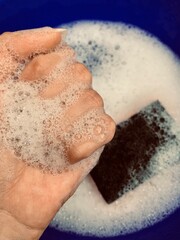 washing hands with soap