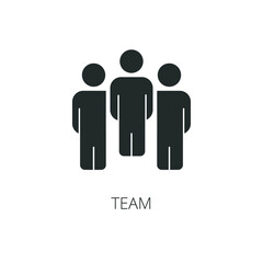 Team icon. Glyph style. Can be used for web and mobile.