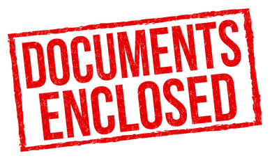 Documents enclosed sign or stamp