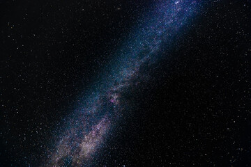 Milky way on blue starry sky at night.