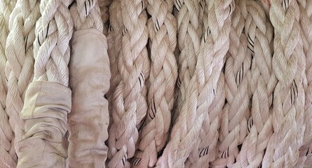 close up of nautical mooring rope