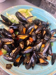 Eating most famous Brussels mussels