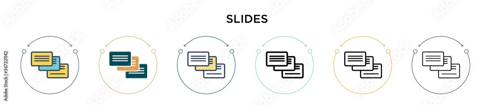 Wall mural slides icon in filled, thin line, outline and stroke style. vector illustration of two colored and b