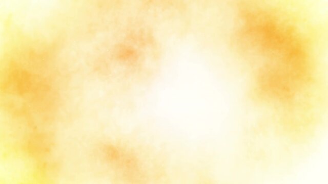 Colored smoke spray. Abstract smoke steam blow out. Fog splash. Alcohol ink and watercolor on yellow background. Copy space for text. Loop animation.