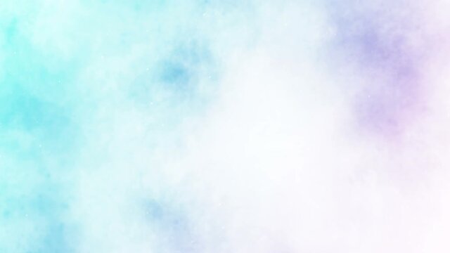 Colored smoke spray. Abstract smoke steam blow out. Fog splash. Alcohol ink and watercolor on colorful background. Copy space for text. Loop animation.