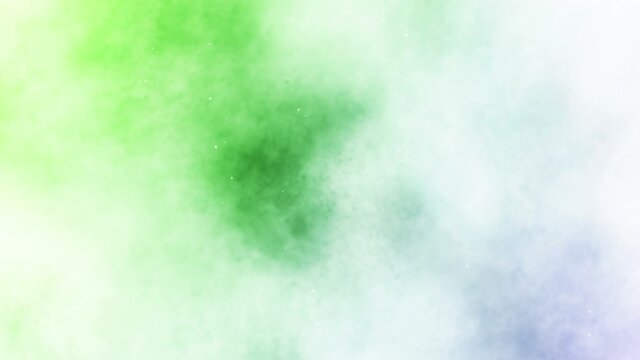 Colored smoke spray. Abstract smoke steam blow out. Fog splash. Alcohol ink and watercolor on colorful background. Copy space for text. Loop animation.