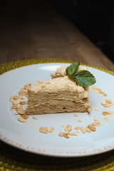 Cream slice or Napoleon cake dessert 