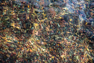 Colorful stones in Lake McDonald