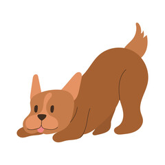 cute dog pet hand draw style icon