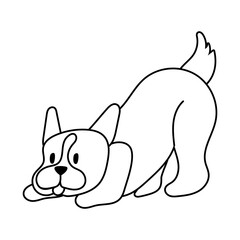 cute dog pet line style icon