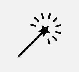 Magic stick icon vector logo design template