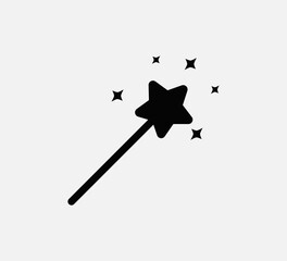 Magic stick icon vector logo design template