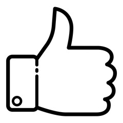 Fototapeta premium Thumb Up Flat Icon Isolated On White Background